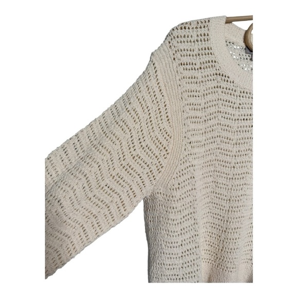 J. Crew Pointelle crewneck sweater in Antique White NEW CB900 Size XL Crop Fit - Picture 6 of 16